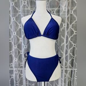 Zeraca Women's Deep Purple Triangle Bikini Set - Size XL